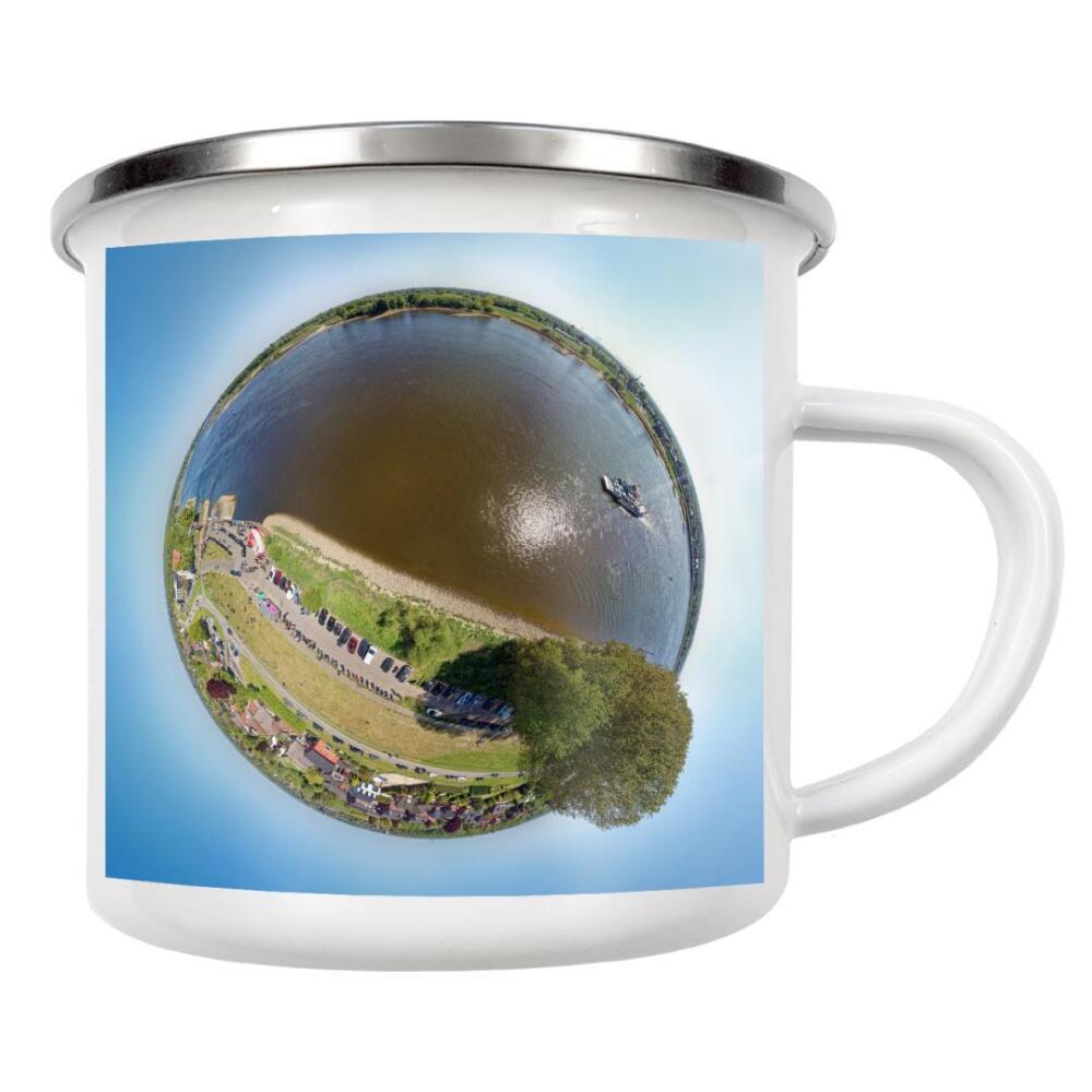 Emaille Tasse "Hamburg - Elbfähre Zollenspieker" artboxONE - Städte,Städte / Hamburg,Reise,Architektur,Reise / Länder