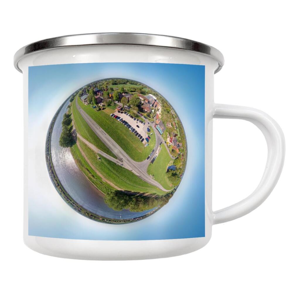 Emaille Tasse "Hamburg Zollenspieker Hauptdeich" artboxONE - Städte,Städte / Hamburg,Natur,Reise,Architektur