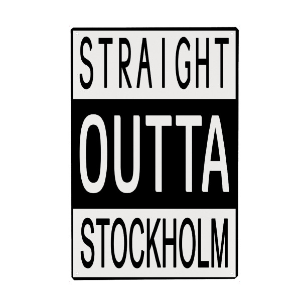 Holzbild "Stockholm 2" artboxONE - Städte,Typografie,Reise,Schwarzweiß,Städte / Stockholm