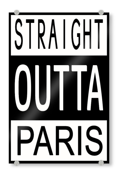Acrylglasbild "Paris 4" artboxONE - Städte,Typografie,Reise,Schwarzweiß,Städte / Paris
