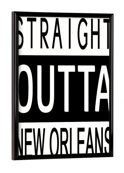 Poster mit schwarzem Rahmen "New Orleans" artboxONE - Städte,Typografie,Reise,Schwarzweiß