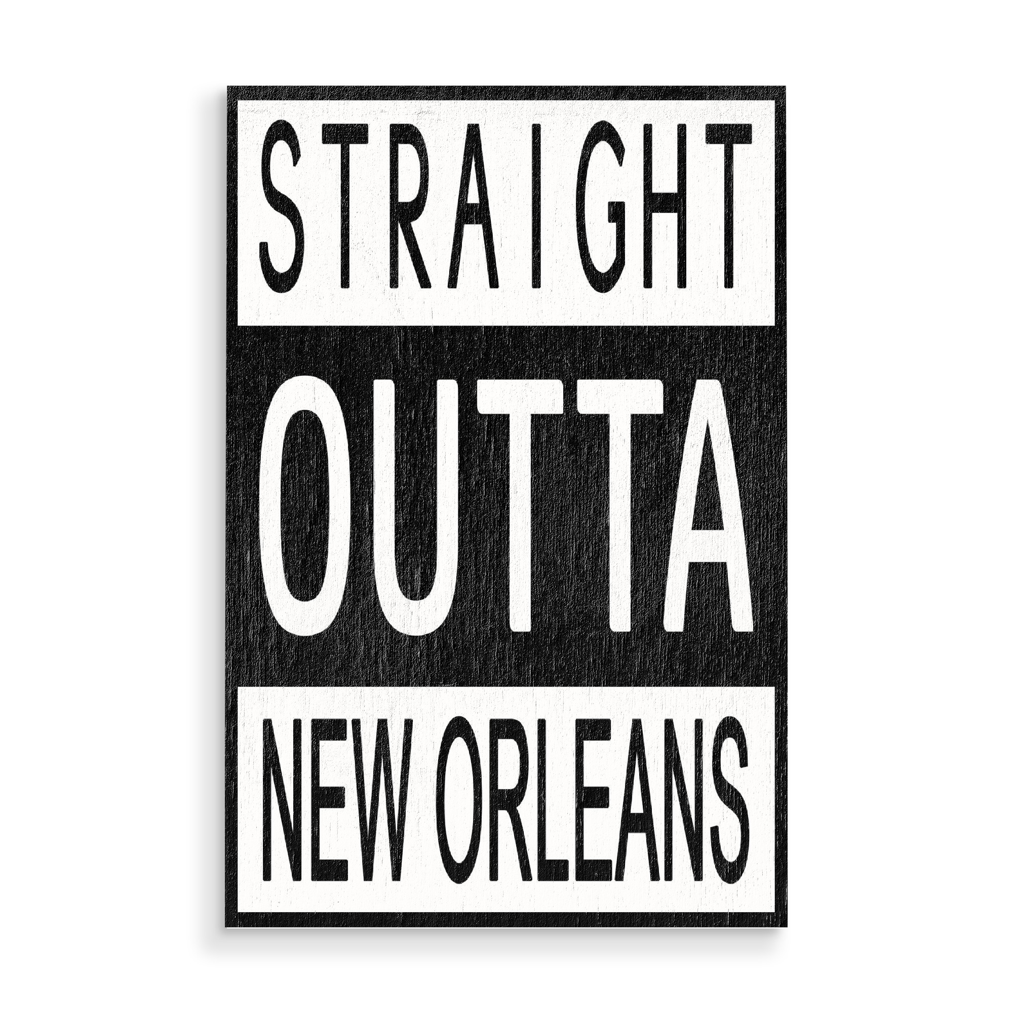Holzbild "New Orleans" artboxONE - Städte,Typografie,Reise,Schwarzweiß