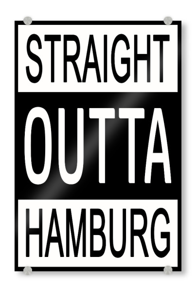 Acrylglasbild "Hamburg 3" artboxONE - Städte,Städte / Hamburg,Typografie,Reise,Schwarzweiß