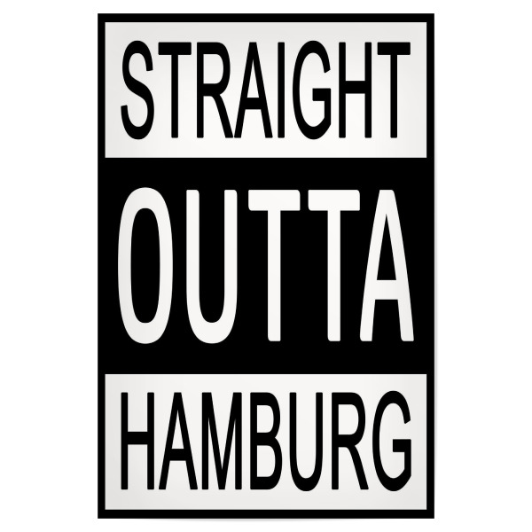 Poster 30x20 cm "Hamburg 3" artboxONE - Städte,Städte / Hamburg,Typografie,Reise,Schwarzweiß