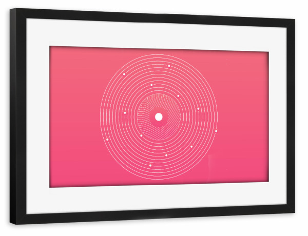 Poster mit Rahmen schwarz "PINK COSMOS" artboxONE - Abstrakt,Geometrie - Pink,Cosmos,Circle,Cover,Space,Gradient,Abstract