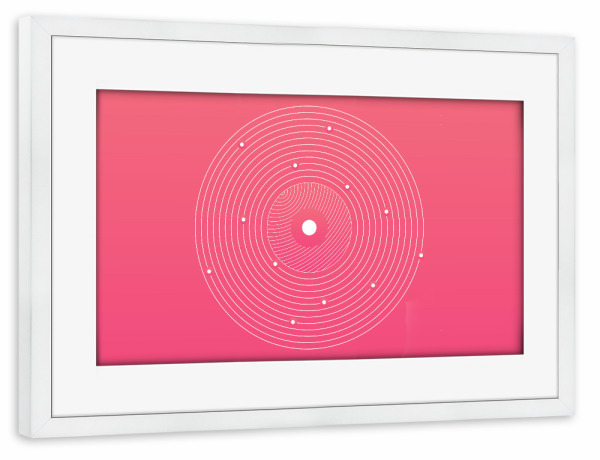 Poster mit Rahmen weiß "PINK COSMOS" artboxONE - Abstrakt,Geometrie - Pink,Cosmos,Circle,Cover,Space,Gradient,Abstract