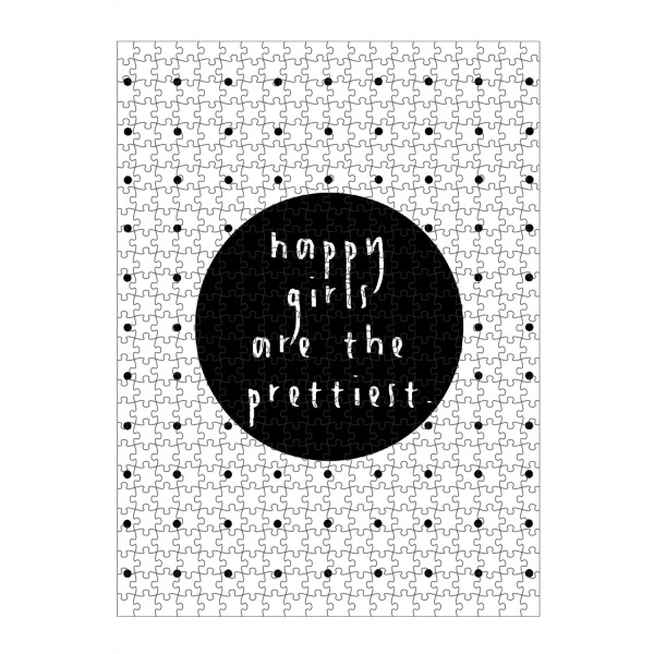 artboxONE Puzzle "Happy Girls" artboxONE - Typografie,Schwarzweiß