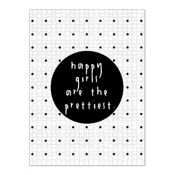 Puzzle Ravensburger "Happy Girls" artboxONE - Typografie,Schwarzweiß