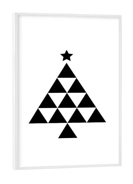 Poster mit weißem Rahmen "Motiv Tannenbaum" artboxONE - Natur,Schwarzweiß,Geometrie,Weihnachten