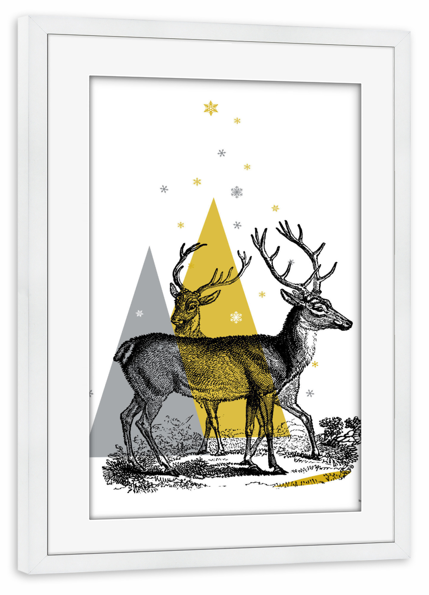 Poster mit Rahmen weiß "Rentiere" artboxONE - Tiere,Weihnachten