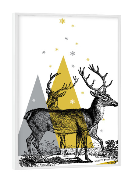 Poster mit weißem Rahmen "Rentiere" artboxONE - Tiere,Weihnachten