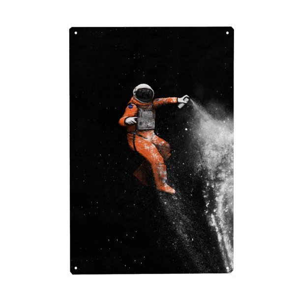 Holzbild "Astronaut 3" artboxONE - Abstrakt - Astronaut,Weltall,Sprühgerät,Graffiti,Cool,Für jungs,Raum,Abgespiert,Aus dem raum,Sterne,Da draußen,Frei