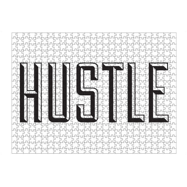 artboxONE Puzzle "Hustle" artboxONE - Typografie,Schwarzweiß - Hustle,Motivation,Motivation,Inspiration,Inspirierend,Bürodekor - Bild Hustle
