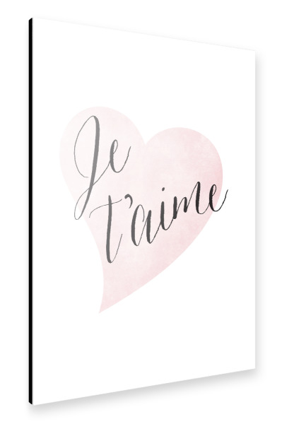 Alu-Dibond "Je T'aime" 30x20 cm artboxONE