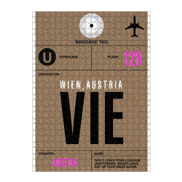 Puzzle Ravensburger "Airport Wien" artboxONE - Typografie,Reise,Städte / Wien