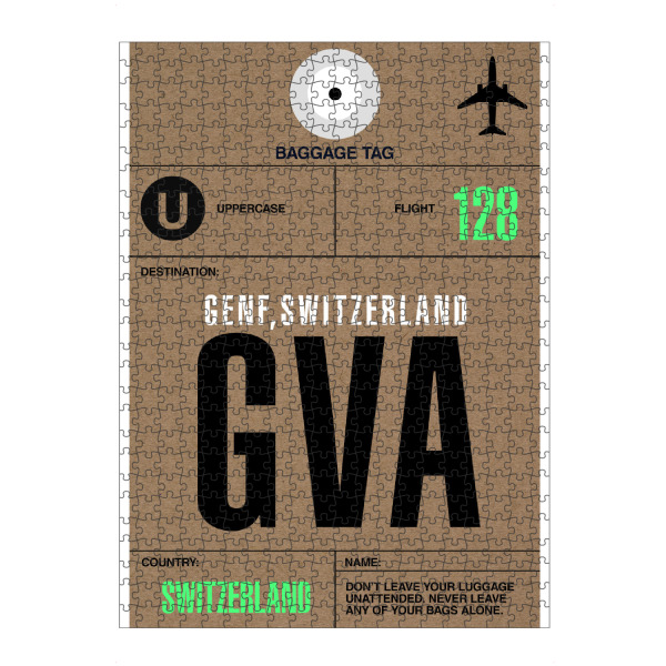 Puzzle Ravensburger "Airport Genf" artboxONE - Städte,Typografie,Reise