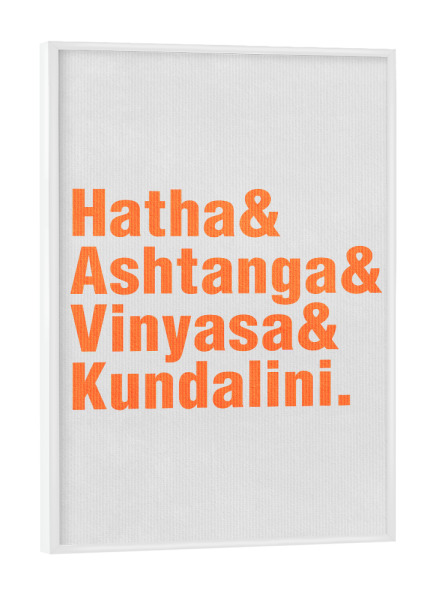 Poster mit weißem Rahmen "Yoga" artboxONE - Typografie,Menschen,Sport - Yoga,Meditation,Typografie,Ashtanga,Vinyasa,Hatha