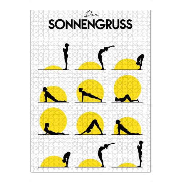 Puzzle Ravensburger "Der Sonnengruss" artboxONE - Menschen,Sport - Yoga,Sonnengruss,Positionen,Mensch,Sport,Silhouette,Sonne,Meditation - Bild yoga