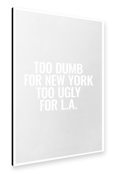 Alu-Dibond "Too Dumb, Too Ugly" 30x20 cm artboxONE