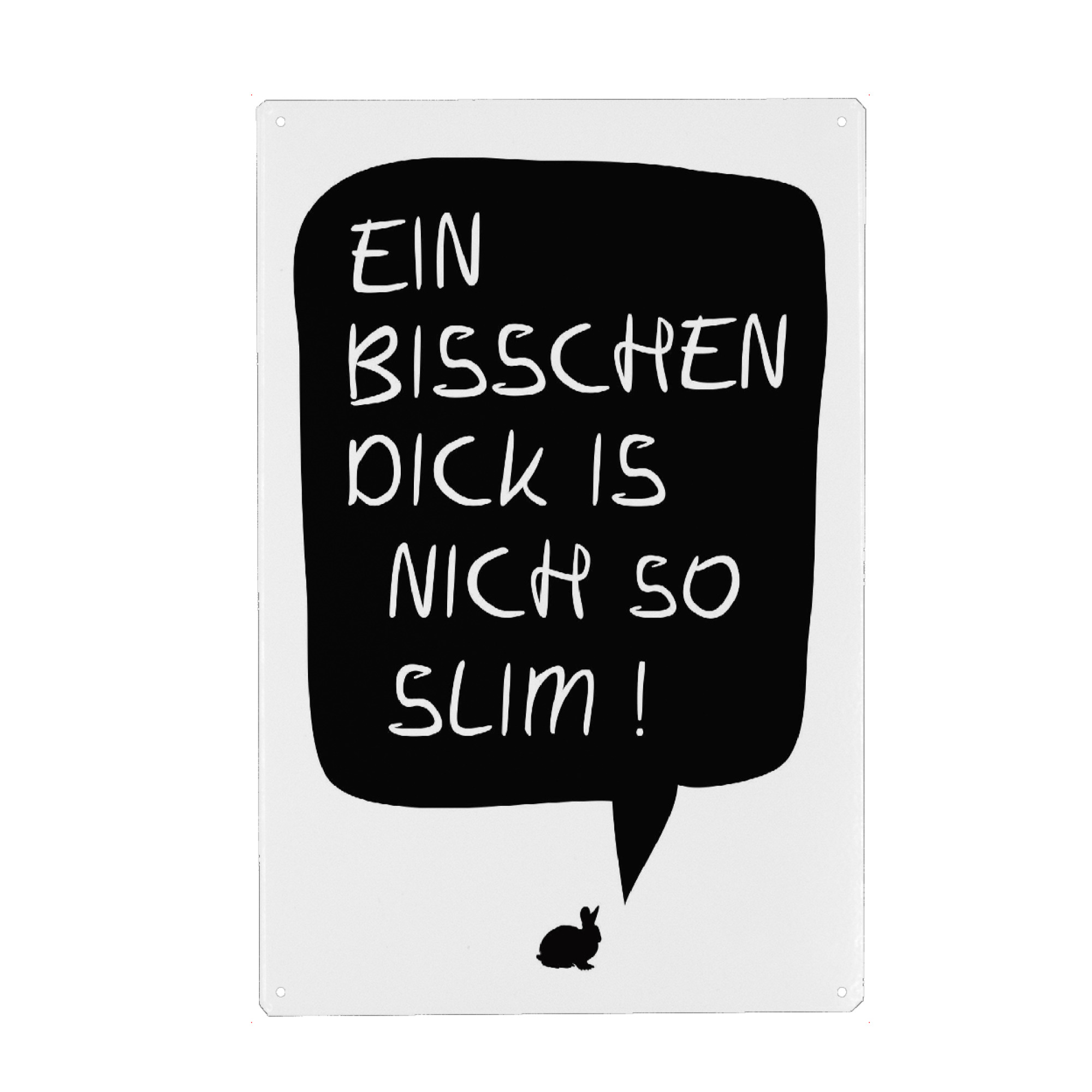 Holzbild "Nich So Slim" artboxONE - Typografie,Für Kinder,Essen & Trinken,Schwarzweiß