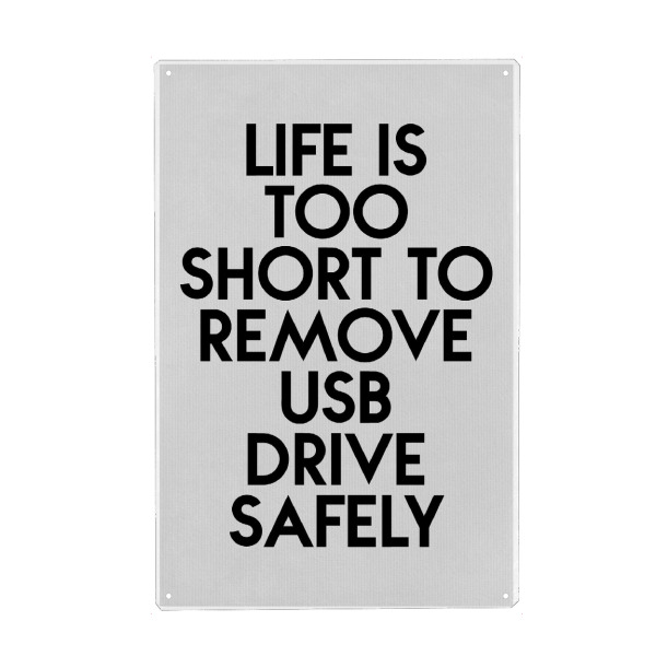 Holzbild "Life Is Too Short" artboxONE - Typografie - Usb,Leben,Kurz,Spruch,Weisheit,Humor,Lustig,Motto