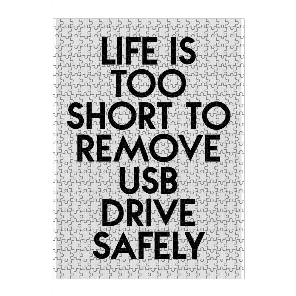 artboxONE Puzzle "Life Is Too Short" artboxONE - Typografie - Usb,Leben,Kurz,Spruch,Weisheit,Humor,Lustig,Motto - Bild Usb