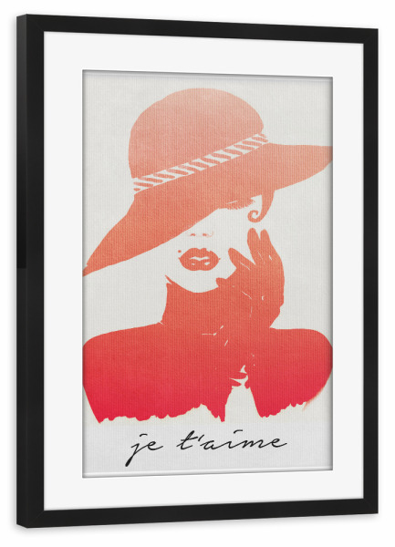 Poster mit Rahmen schwarz "Je T'aime 2" artboxONE - Typografie,Film,Musik,Städte / Paris,Liebe,Fashion