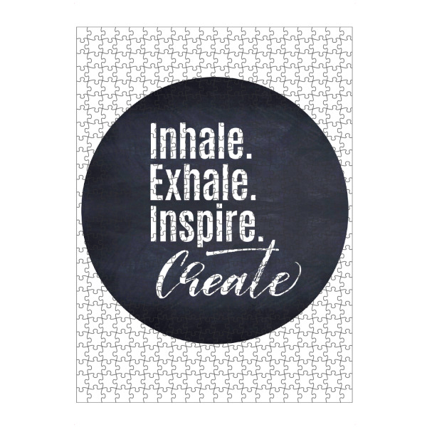 artboxONE Puzzle "Inhale & Create" artboxONE - Typografie,Abstrakt,Schwarzweiß - Inspiration,Motto,Spruch,Weisheit,Kreativität - Bild Inspiration