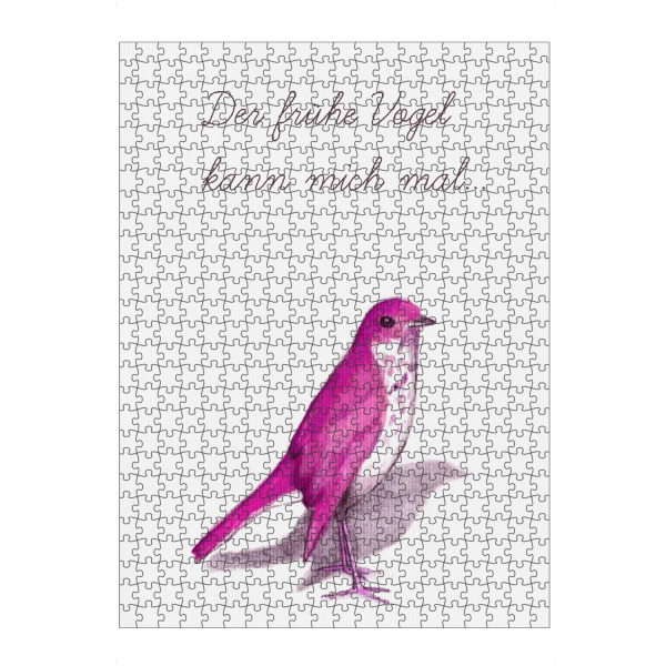 Puzzle Ravensburger "Good Morning" artboxONE - Typografie,Tiere - Vogel,Morgen,Spruch,Lustig,Humor,Morgenmuffel,Weisheit - Bild Vogel