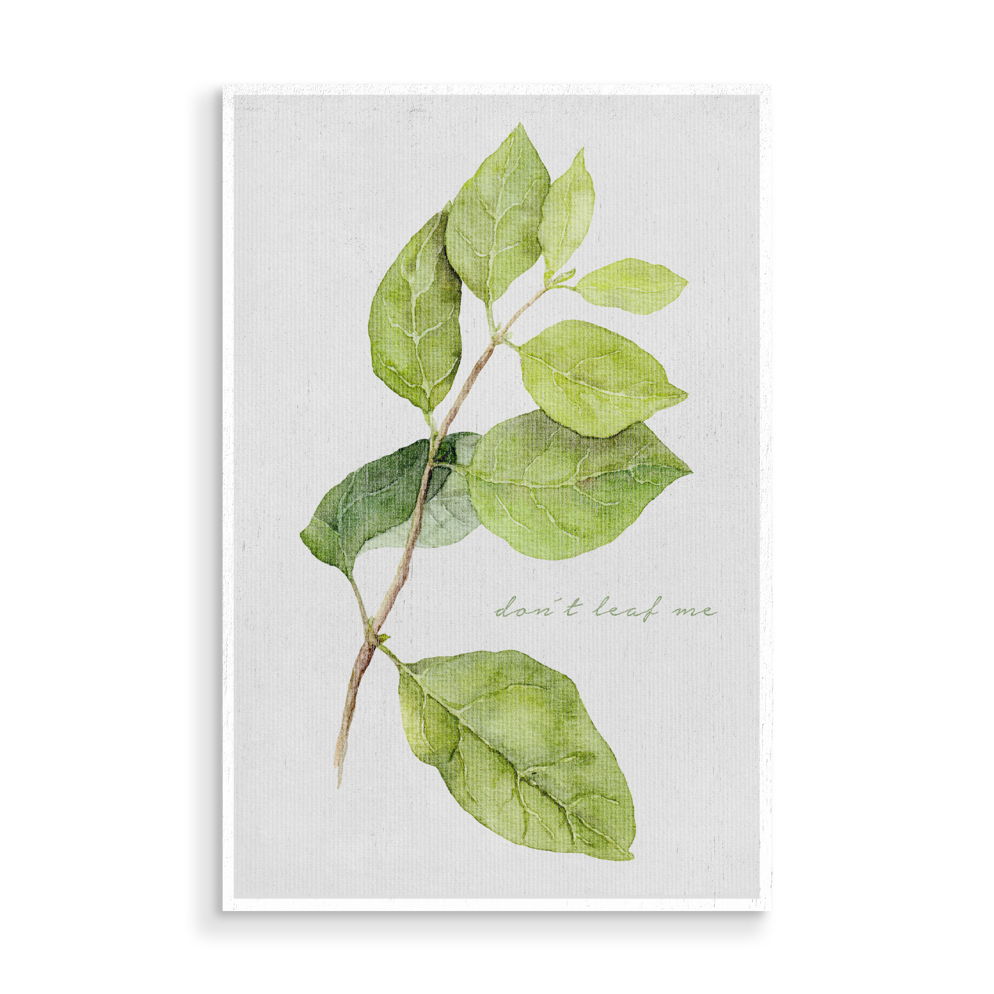 Holzbild "Don ́t Leaf Me" artboxONE - Typografie,Natur,Floral,Liebe - Ast,Blätter,Pflanze,Beziehung,Liebe,Spruch,Humor,Lustig