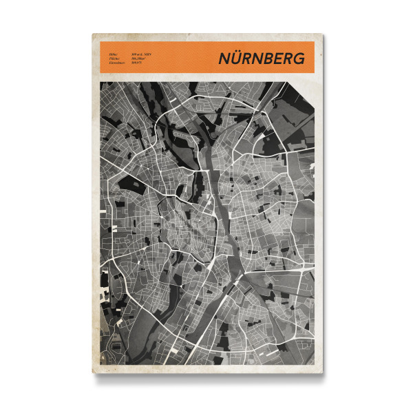 Galerie-Print "Stadtkarte Nürnberg" 30x20 cm artboxONE
