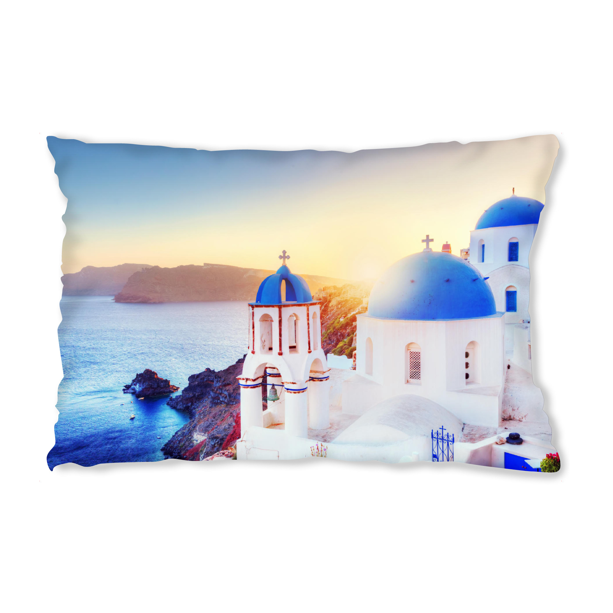 Design-Kissen "Oia town on Santorini island, Greece at sunset" artboxONE - Reise