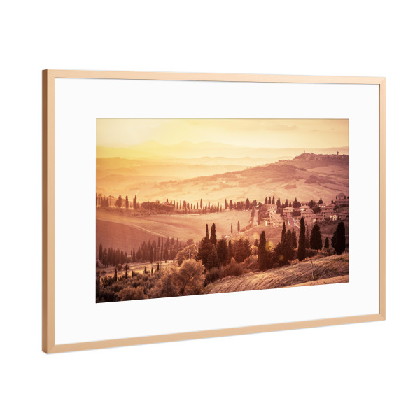 Poster mit Rahmen Kupfer "Wonderful Tuscany countryside landscape" artboxONE - Natur,Reise