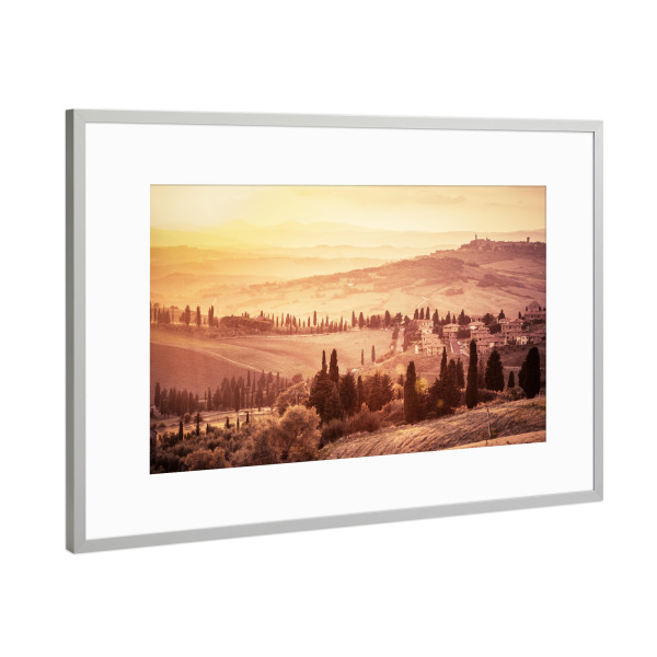 Poster mit Rahmen Silber "Wonderful Tuscany countryside landscape" artboxONE - Natur,Reise