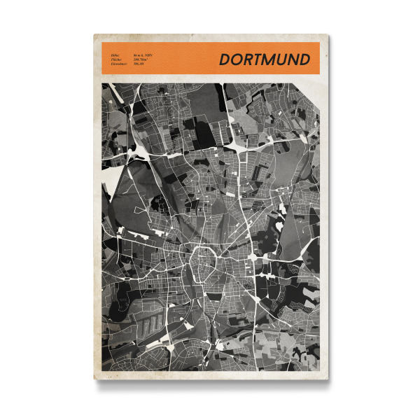 Galerie-Print "Stadtkarte Dortmund" 30x20 cm artboxONE