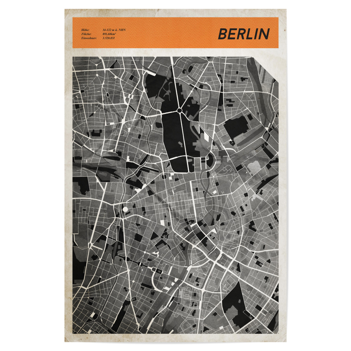 Stadtkarte Berlin als Poster bei artboxONE kaufen