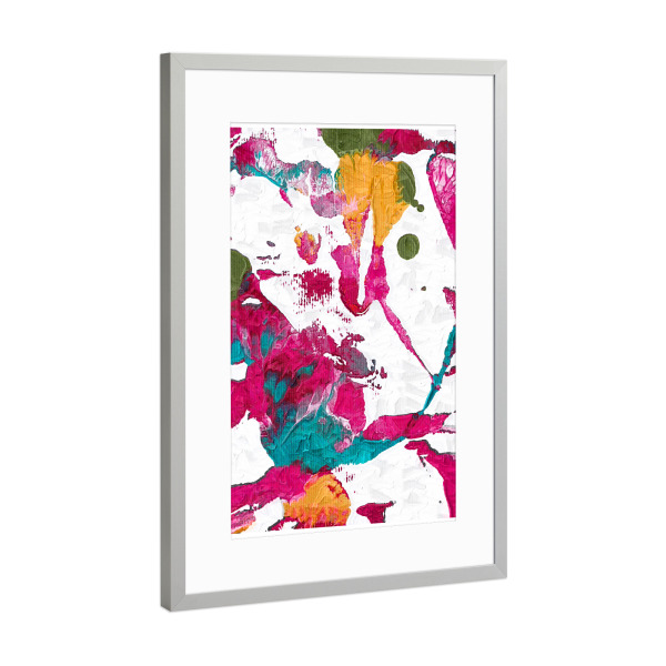 Poster mit Rahmen Silber "Sparkling Colours" artboxONE - Abstrakt - Bunt,Farben,Farbenfroh,Abstrakt,Malerei