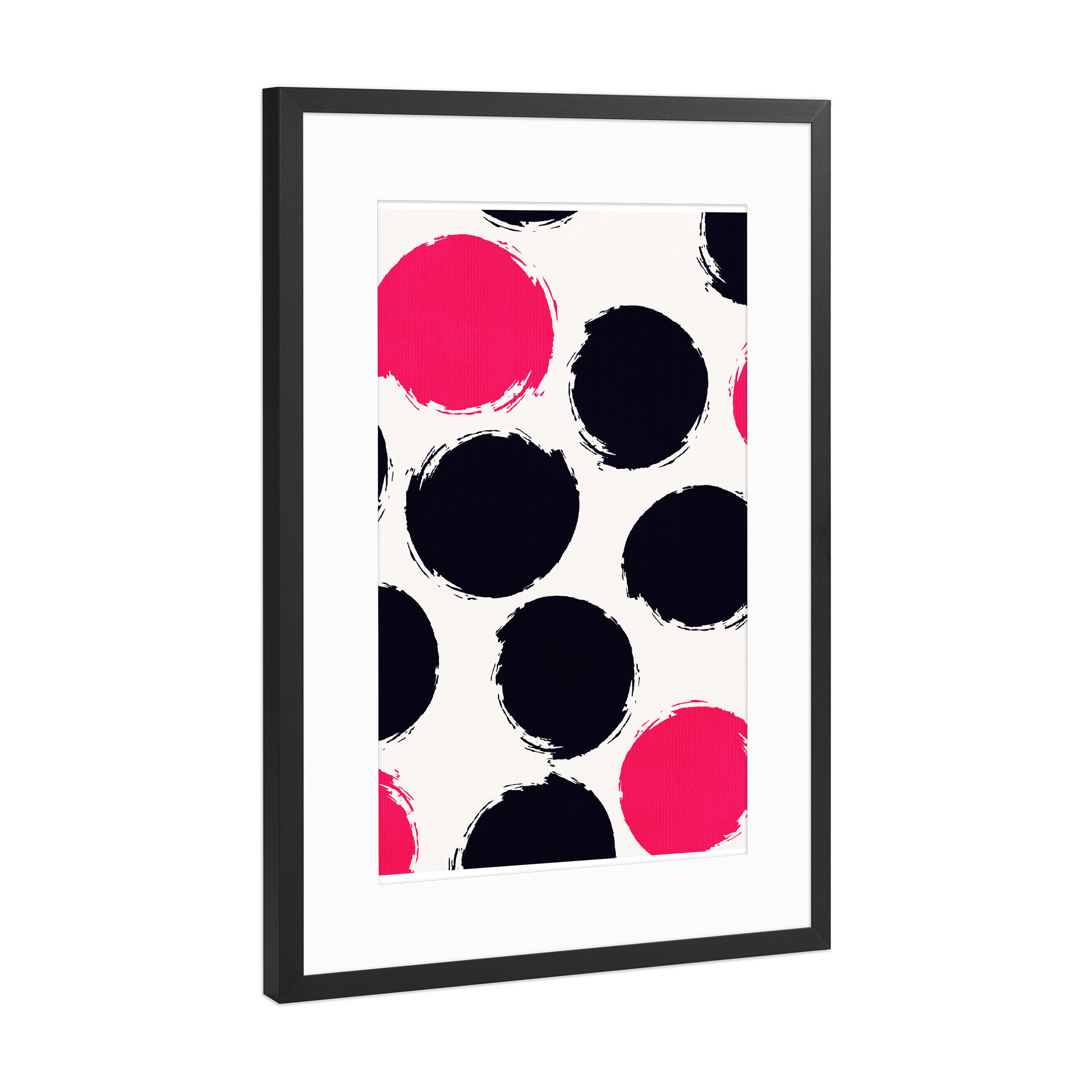 Poster mit Rahmen Schwarz (Metallic) "Pink Panther" artboxONE - Für Kinder,Abstrakt,Geometrie - Flecken,Kreis,Muster,Abstrakt