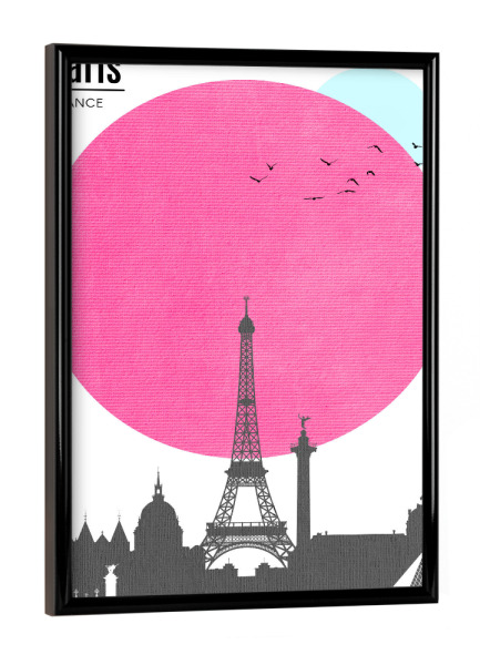 Poster mit schwarzem Rahmen "Paris Sunrise" artboxONE - Reise,Abstrakt,Städte / Paris
