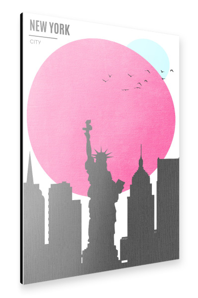 Alu-Dibond "New York City Sunrise" 30x20 cm artboxONE