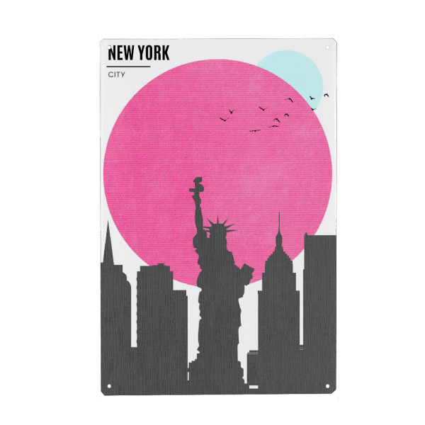Metall Poster "New York City Sunrise" artboxONE - Städte / New York,Reise,Abstrakt