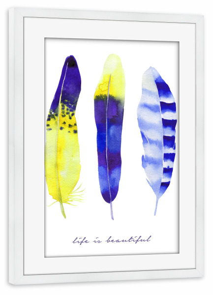 Poster mit Rahmen weiß "Life Is Wonderful" artboxONE - Typografie,Natur,Für Kinder,Abstrakt,Liebe