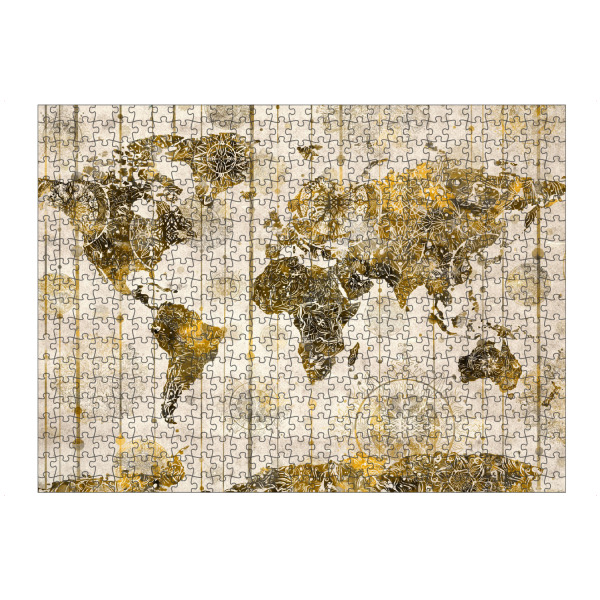 Puzzle Ravensburger "World map mandala" artboxONE - Floral,Abstrakt,Geometrie,Kartografie - World map,Mandala - Bild world map