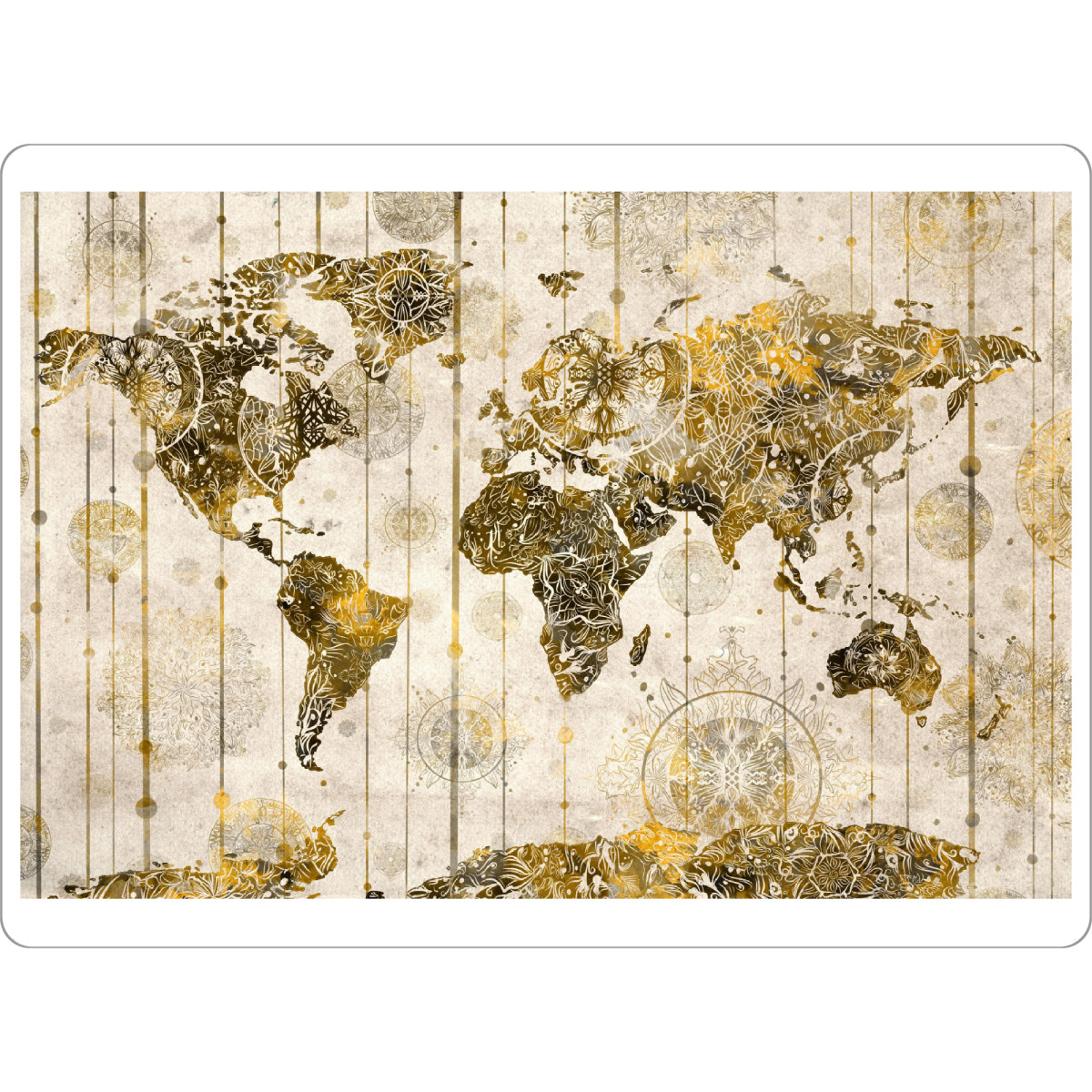 Tischset "World map mandala" artboxONE - Floral,Abstrakt,Geometrie,Kartografie - World map,Mandala - Bild world map
