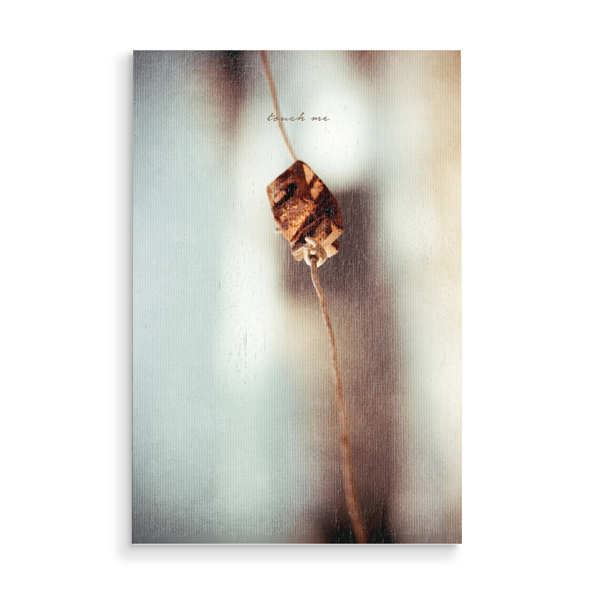 Holzbild "Touch Me" artboxONE - Typografie,Liebe - Draht,Industrial,Vintage,Retro,Leinwand,Spruch,Weisheit,Leben,Motto,Sexy,Liebe,Erotik