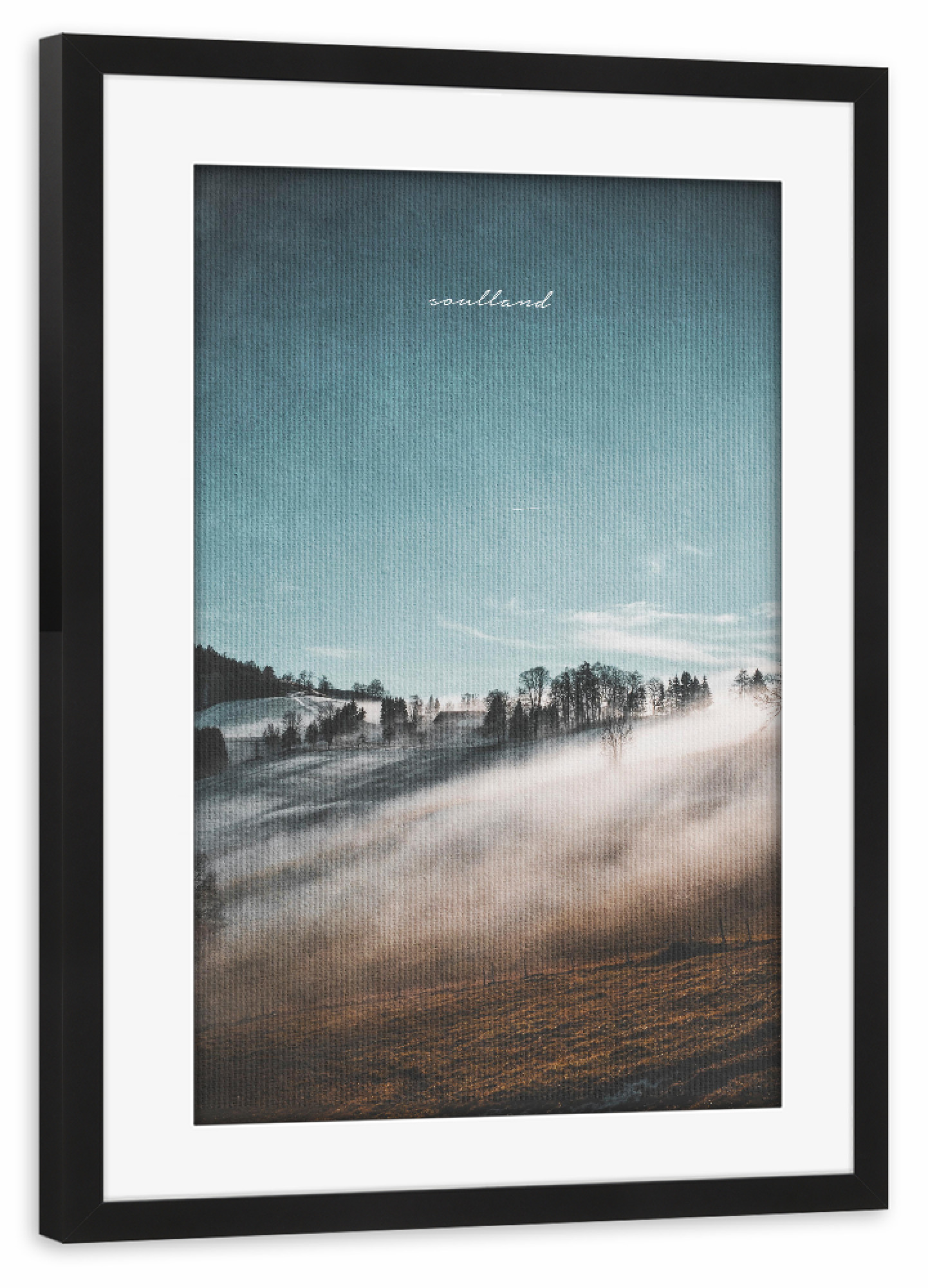 Poster mit Rahmen schwarz "Soulland" artboxONE - Typografie,Natur,Liebe