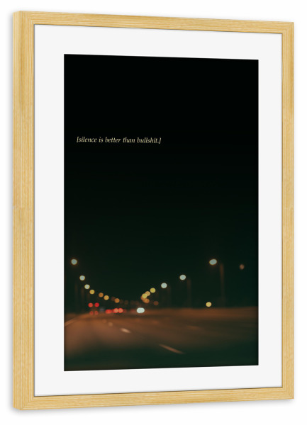 Poster mit Rahmen kiefer "Silence 2" artboxONE - Typografie,Abstrakt,Liebe