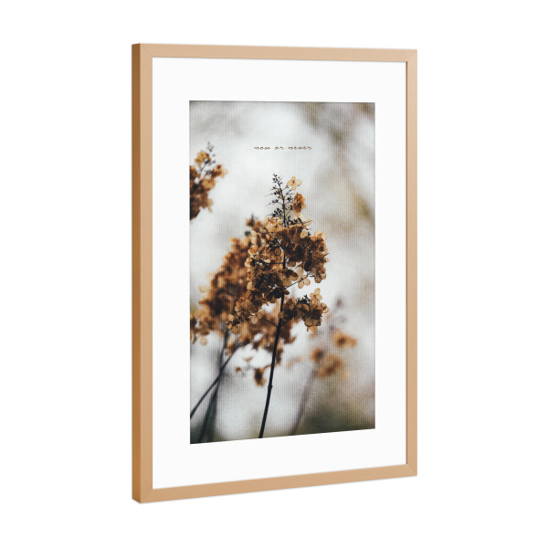 Poster mit Rahmen Kupfer "Now Or Never" artboxONE - Typografie,Natur,Floral,Liebe