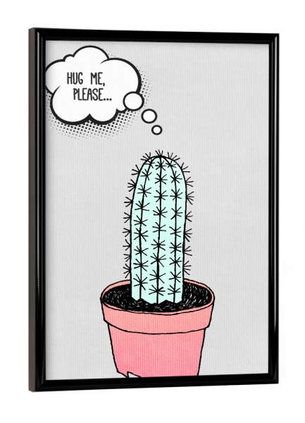 Poster mit schwarzem Rahmen "Little Kaktus" artboxONE - Typografie,Für Kinder,Comic,Abstrakt,Liebe