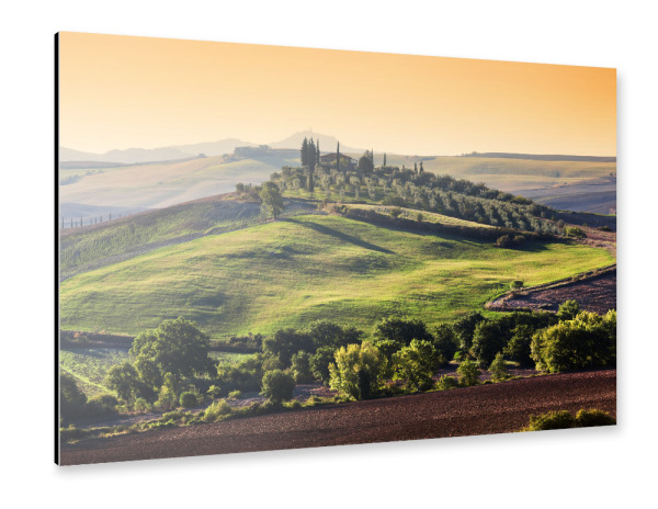 Alu-Dibond "Tuscany landscape at sunrise 5" 30x20 cm artboxONE